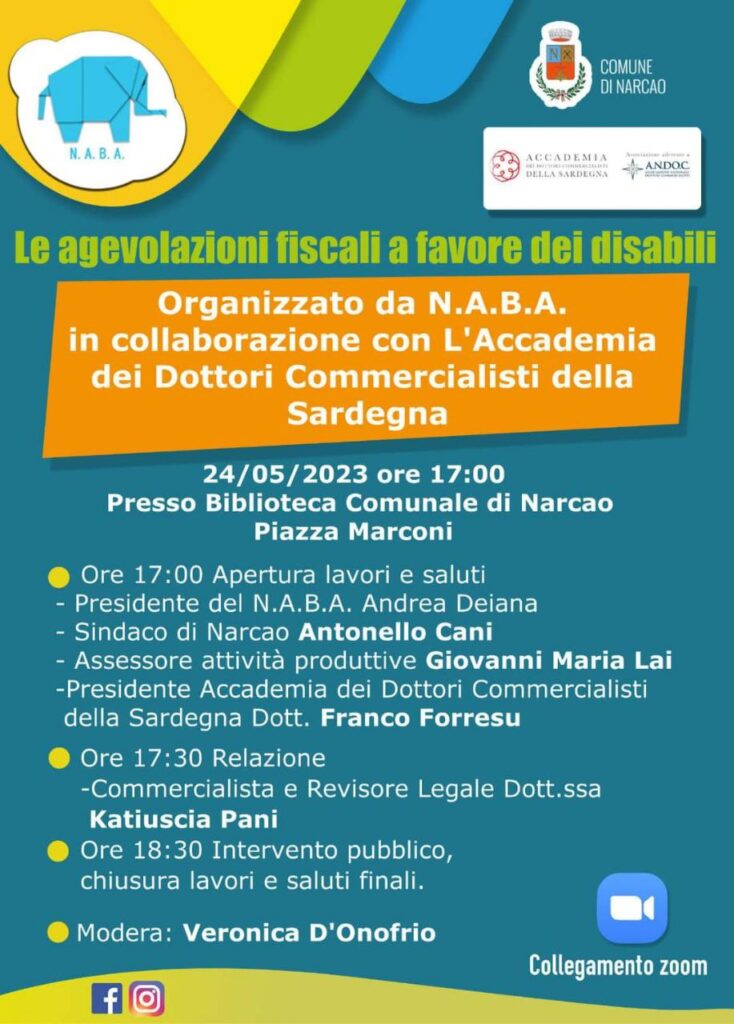 Locandina Convegno Agevolazioni fiscali per Disabili